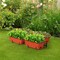 2PCS Raised Garden Bed 2 Tier Vertical Garden Planter Small Outdoor Freestanding Herb Garden Beds with Planter Tray for Outdoor Indoor Flowers Vegetables Plants, Brick Red